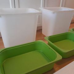 2 x Extra large and 3 x small Ikea Trofast toy storage boxes