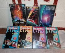 Select of vhs tapes for sale.  35 children's mixed, 21 adult mixed, 3 star trek, 4 volumes of the professionals tv show and 6 manunited, will sell all together or separate
