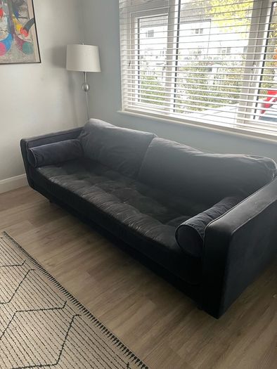 Navy three seater sofa
