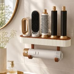 Wall-Mounted Hair Styling Tool Organiser  Hair Dryer & Attachment Holder