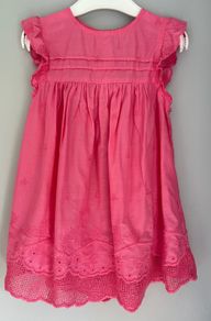 Next Pink dress with cut work detail Age 3-4 EUC