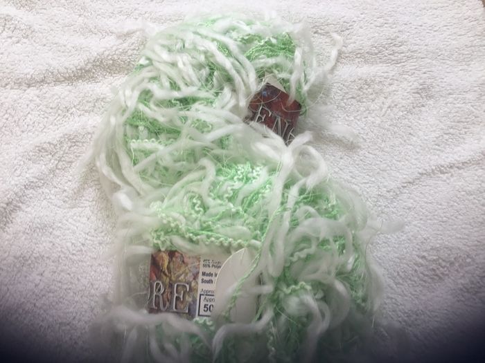 Sirdar fresco yarn green and white 2no. balls