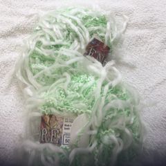 Sirdar fresco yarn green and white 2no. balls