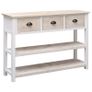 Sideboard Natural and White 115x30x76 cm Wood Image 2