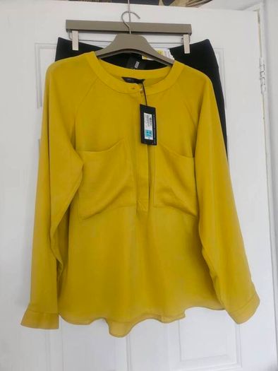 Ladies new Autograph grey skirt ,knee length  size 16 bnwt. Original price tag still attached for e55. Also comes with M&S collection ladies mustard blouse size 14 petite bnwt Price reduction