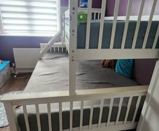Triple bunk bed with mattresses