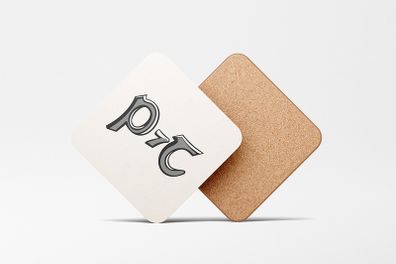 P&T Phone and Telecom Retro Coaster - Square - White