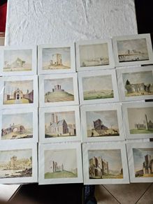 Beranger's Antique Buildings Of Ireland X 50 Prints. Each In A Sleeve With Clear Front. All In Mint Condition. See Photos For Same.