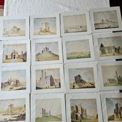 Beranger's Antique Buildings Of Ireland X 50 Prints. Each In A Sleeve With Clear Front. All In Mint Condition. See Photos For Same.
