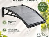 Polycarbonate Door Canopy 61 x 60cm Smoke Grey Front Door & Window Awning