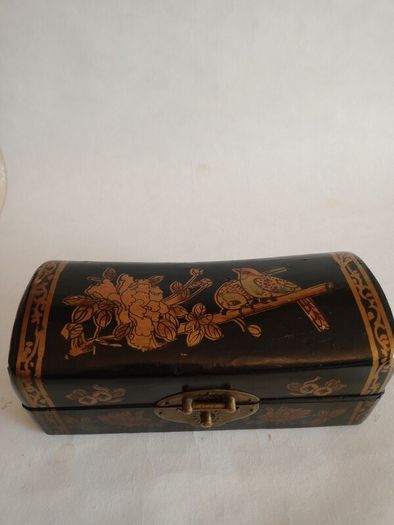 Vintage Chinese Leather Pillow Box