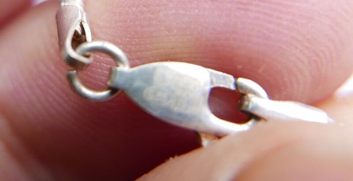 Vintage 925 Sterling Silver Necklace With N Pendant length 16" - 12,5g