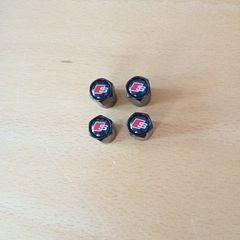 Brand New Audi S-line Black Metal Dust Caps x4