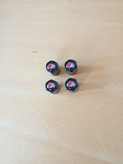Brand New Audi S-line Black Metal Dust Caps x4