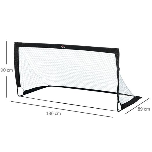 Set of 2 Football Goal Net 6 x 3 ft Foldable Outdoor Sport Training Teens Adults Soccer with Carrying Bag Black