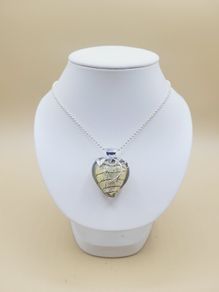 Sterling Silver Necklace with Glass/Silver Pendant