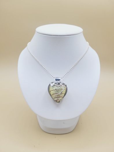 Sterling Silver Necklace with Glass/Silver Pendant