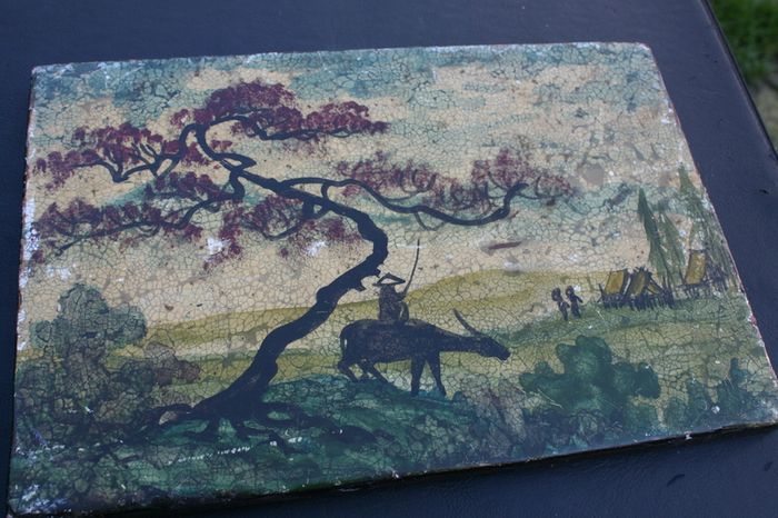 Antique two Asian Paintings 11.4" x 8"   11,5 x 8"