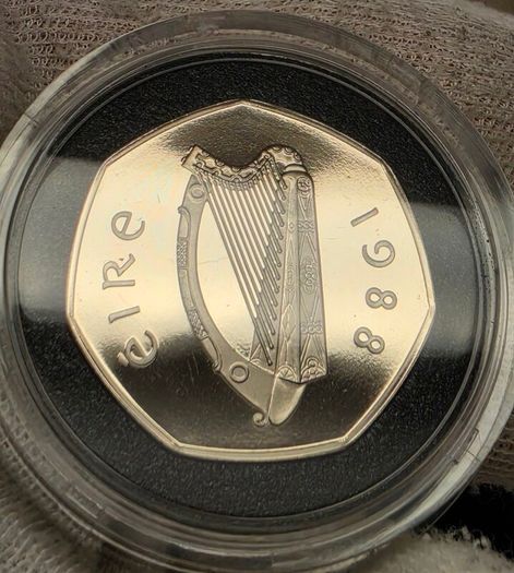 Ireland 1988 Proof 50p Fifty Pence Dublin Millennium 988-1988 Commemorative Coin in Original Holder with COA