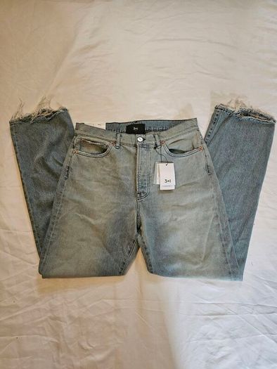 3X1 NYC Blue Mid Rise Straight Relaxed Jeans