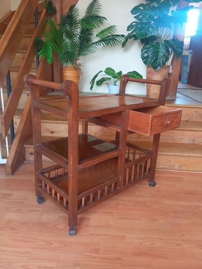 Wooden tea trolley / serving cart