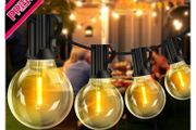 String Lights 65.5ft Garden Festoon Light Mains Powered with 30+3 Shatterproof G40 LED Bulbs, Waterproof Hanging Patio Lighting for Indoor Outside (FREE SHIPPING)