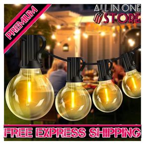 String Lights 65.5ft Garden Festoon Light Mains Powered with 30+3 Shatterproof G40 LED Bulbs, Waterproof Hanging Patio Lighting for Indoor Outside (FREE SHIPPING)