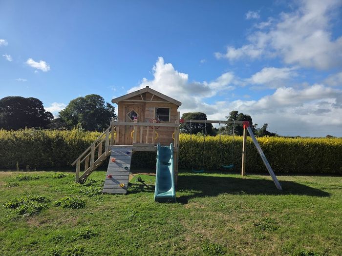 Playhouse with swings and slide - Gepetto Land - The Blanca with 2 swings