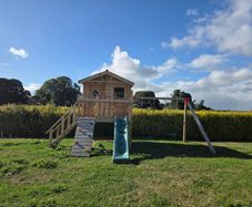 Playhouse with swings and slide - Gepetto Land - The Blanca with 2 swings