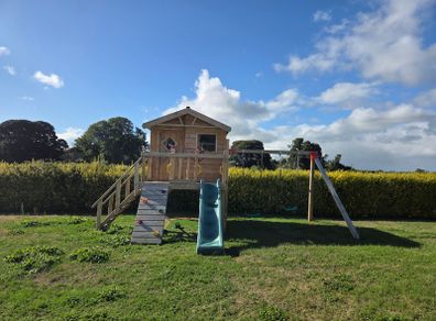 Playhouse with swings and slide - Gepetto Land - The Blanca with 2 swings