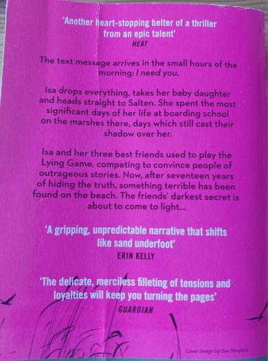 The Lying Game.  Ruth Ware.  Four books 10 euro