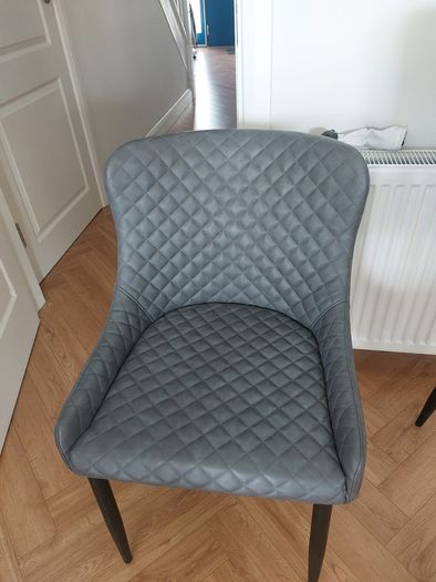 2 x faux leather dining chairs