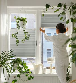 Ikea Hornvalmo pleated blinds
