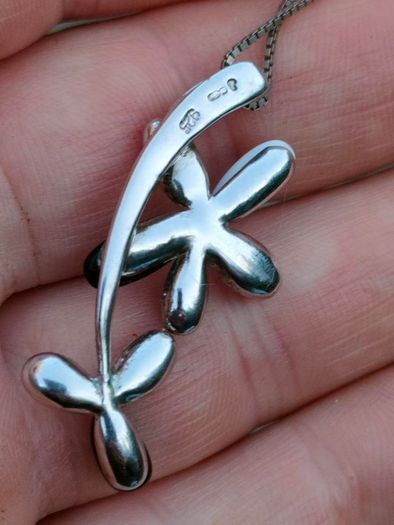 925 silver Flower pendant set