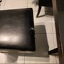 4 black leather chairs Image 4