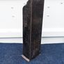 Small vintage wooden storage unit with heavy ceramic drawers with brass knobs Image 3