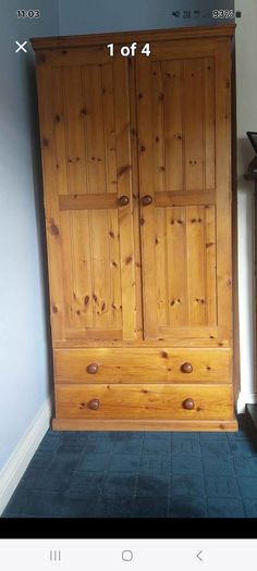 Solid wood wardrobe in excellent condition. Two Drawers.