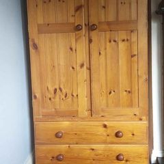 Solid wood wardrobe in excellent condition. Two Drawers.