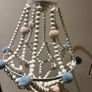 Pink and blue bead light chandelier Image 6