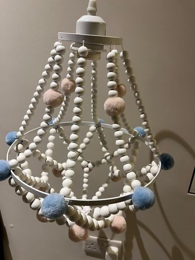 Pink and blue bead light chandelier
