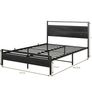 Small Double Bed Frame with Wood Headboard,Metal Platform Bed Frame Double Image 7