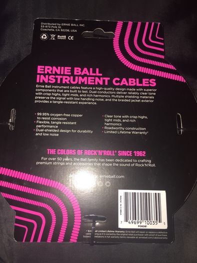 ernie ball electric guitar instrument cable