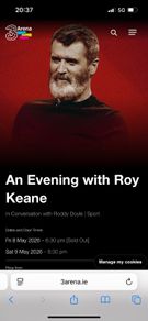 Roy Keane Tickets