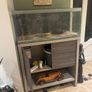 Large glass tank with matching storage cabinet stand Image 3