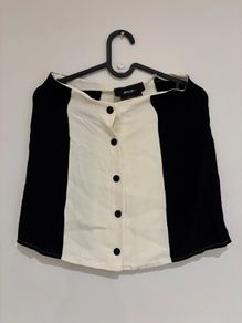 Nasty Gal Black & White Colour-Block mini Skirt S 36 8