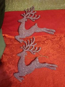 2 lilac glitter reindeer
