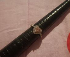 Pink heart stone ring