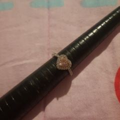 Pink heart stone ring