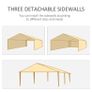 6x3 m Party Tent Gazebo Marquee Outdoor Patio Canopy Shelter with Windows and Side Panels, Green Image 4