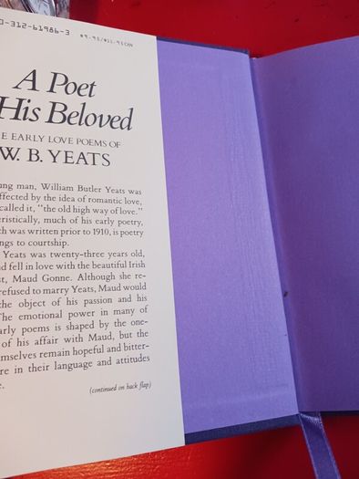 W.B.Yeats / A Poet to his Beloved/ The Early Love Poems/ 1985